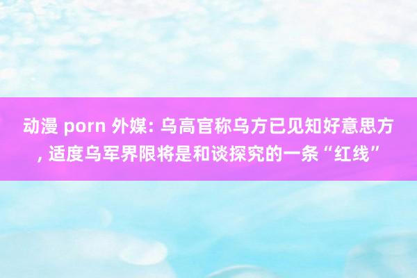 动漫 porn 外媒: 乌高官称乌方已见知好意思方， 适度乌军界限将是和谈探究的一条“红线”